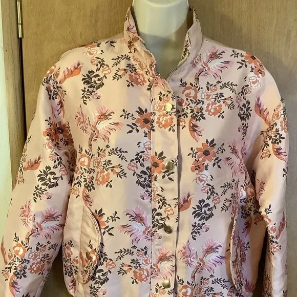 Forever 21 Jackets Coats Euc Forever Pink Floral Satin